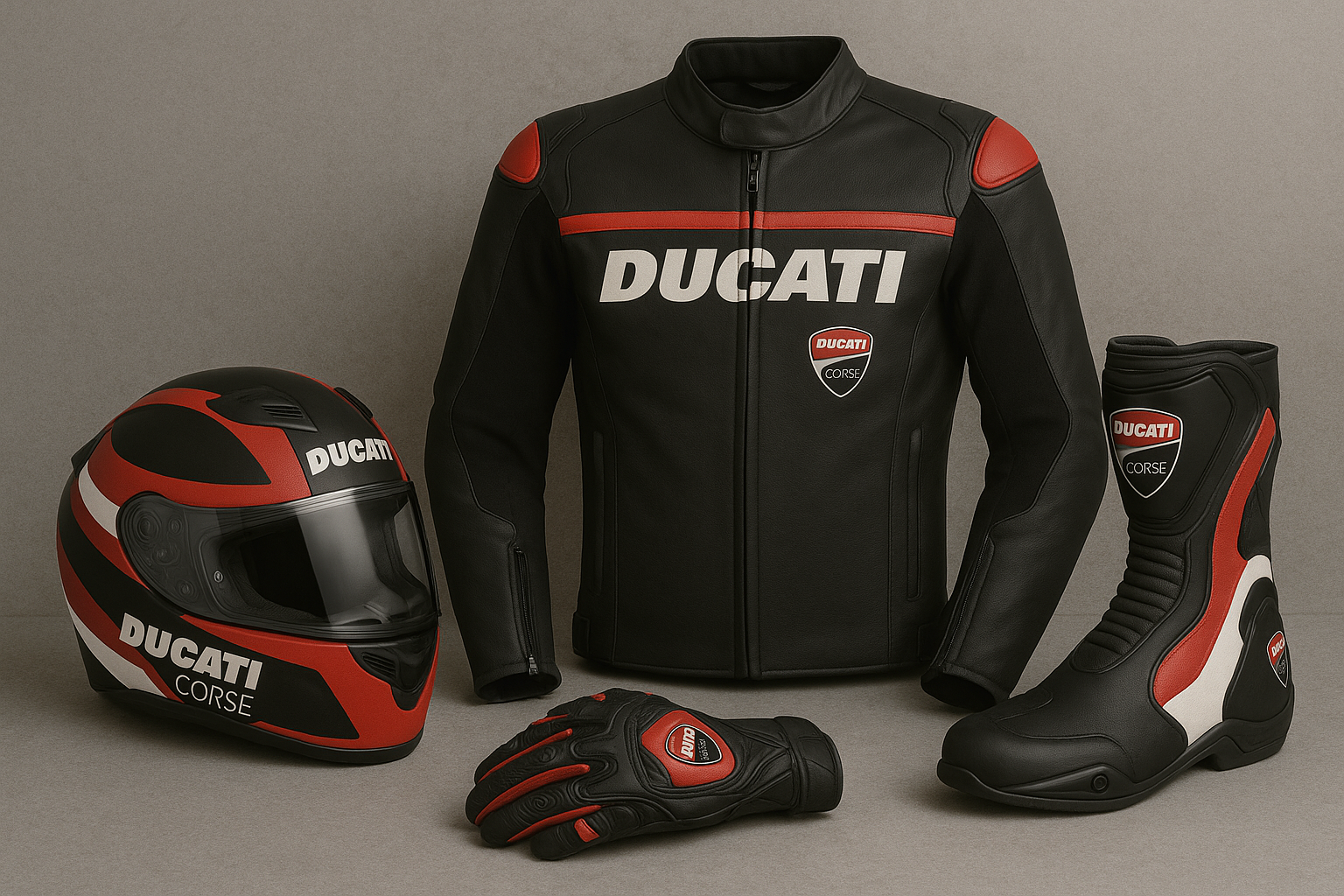 Veste Moto Ducati En Cuir De Vache - Unisexe - Protection CE - Style Course/sport