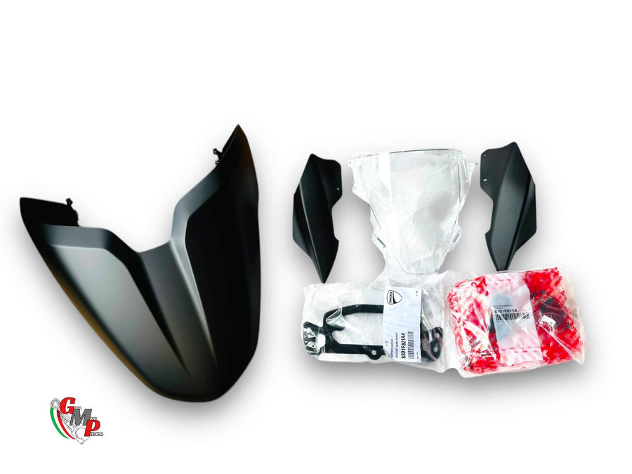 Kit + Neuf Capot de Selle et Tete de Fourche Noir - Ducati