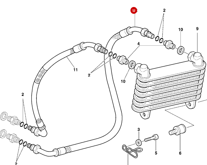 Durite Radiateur Huile NEUVE - Ducati
