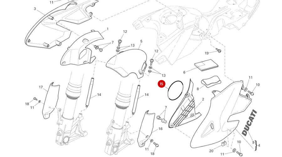 Joint intérieur de carénage NEUF - Ducati