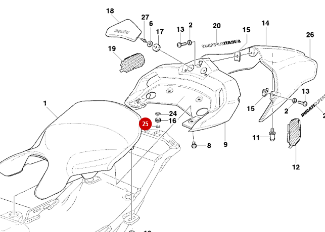 Rondelle inférieur boucle arrière NEUVE - Ducati