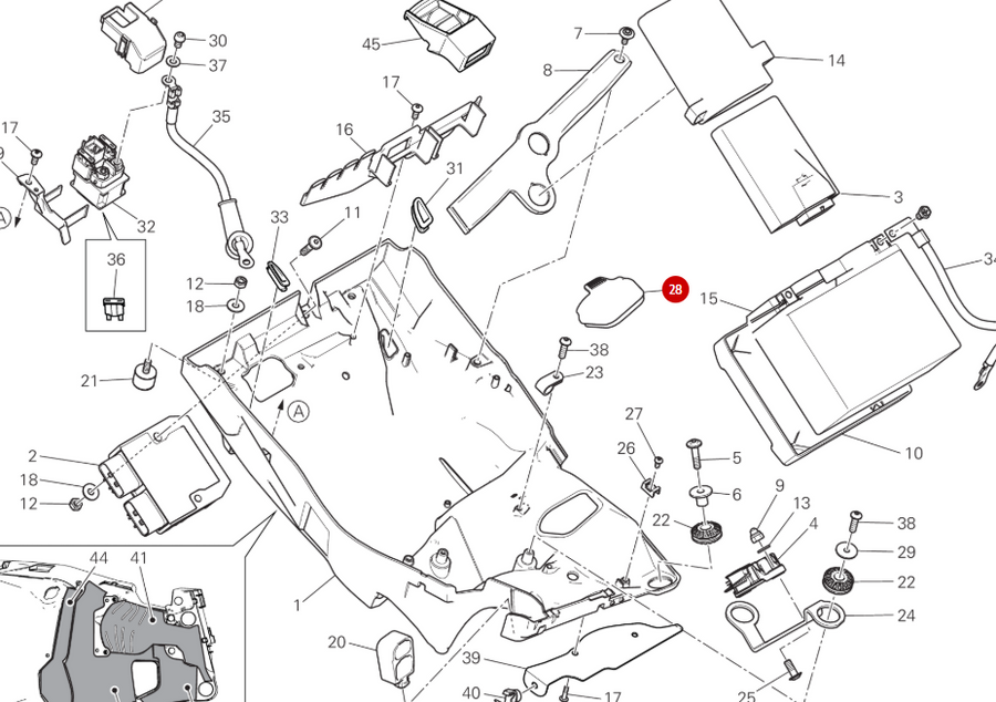 Caoutchouc trappe sous selle - Ducati