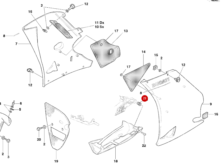 Insert sabot moteur NEUF - Ducati