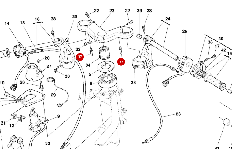 Goupille Té Supérieur NEUVE - Ducati