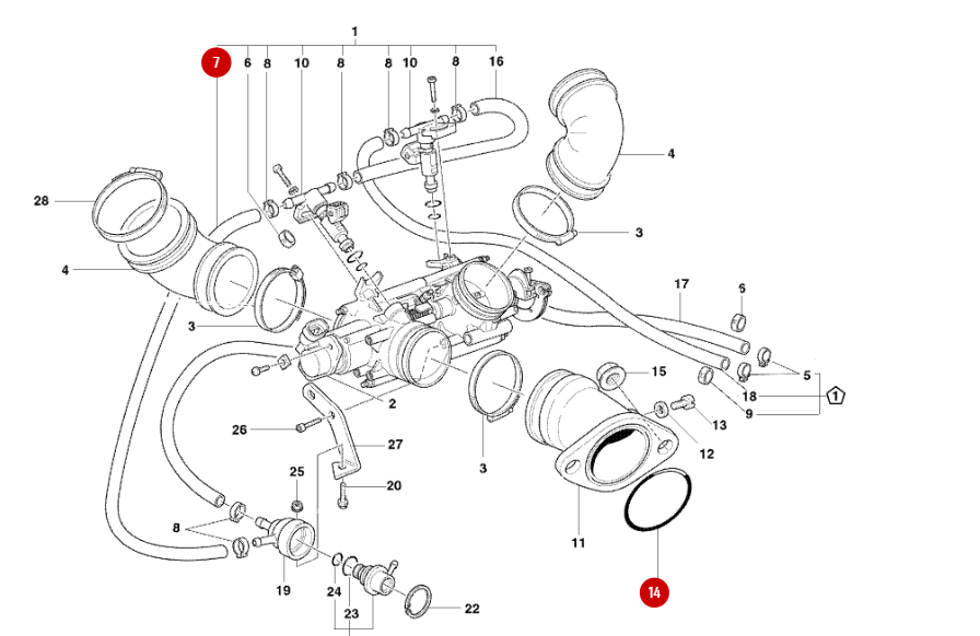 Joint Torique Pipe Admission NEUF - Ducati