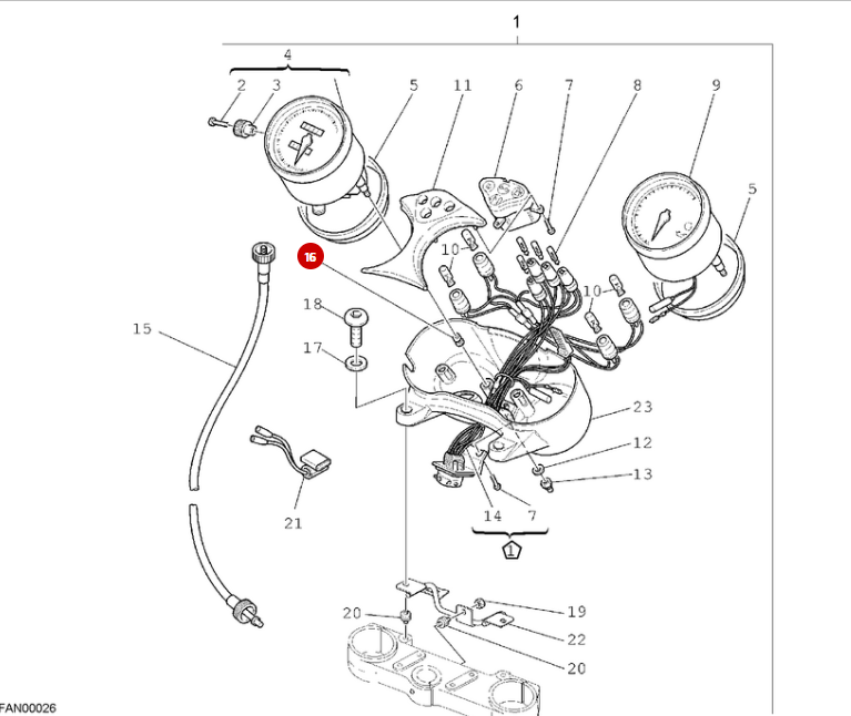 Caoutchouc Compteur NEUF - Ducati