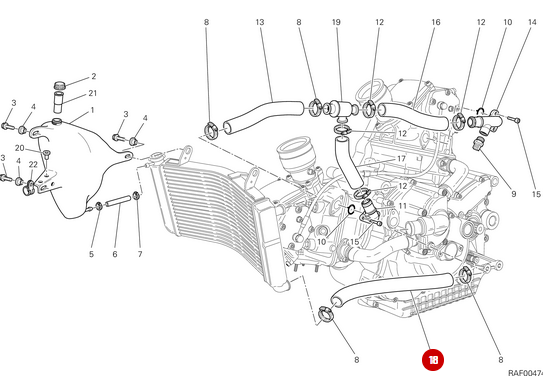 Durite Eau Radiateur NEUF - Ducati