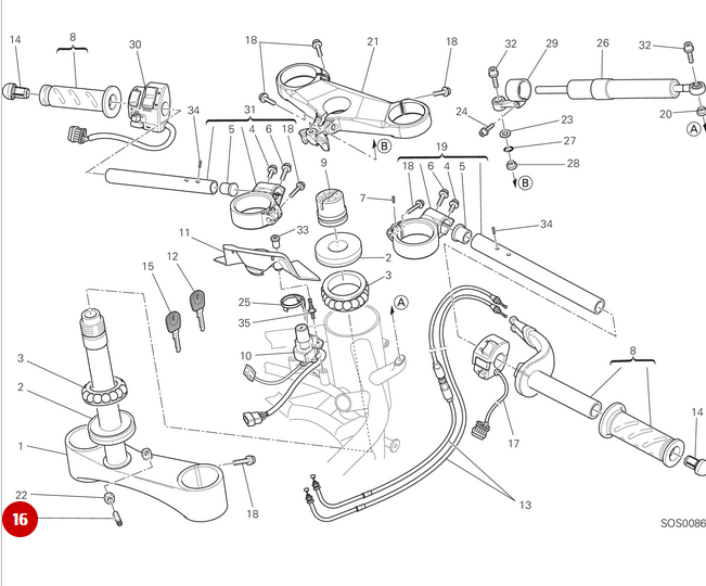 Vis Buté Direction NEUVE - Ducati