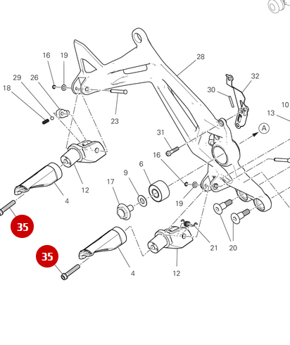 Vis Tceif M8X20 NEUVE - Ducati