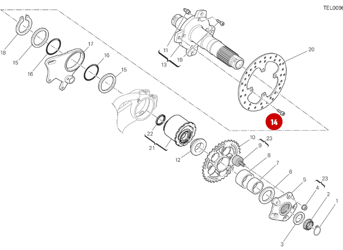 Vis Tceir M8X14 NEUVE - Ducati