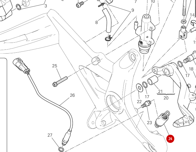 Ressort Complet Pédale De Frein Arrière NEUF - Ducati