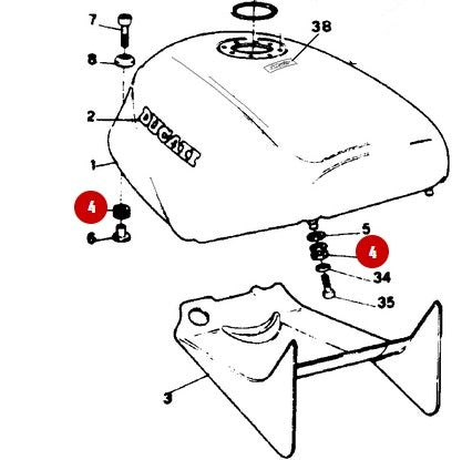 Caoutchouc compteur réservoir NEUF - Ducati