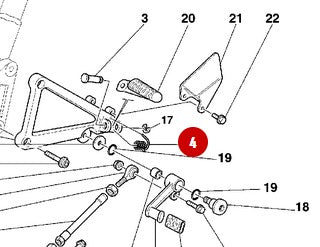 Ressort de repose pieds Bichromaté NEUF - Ducati