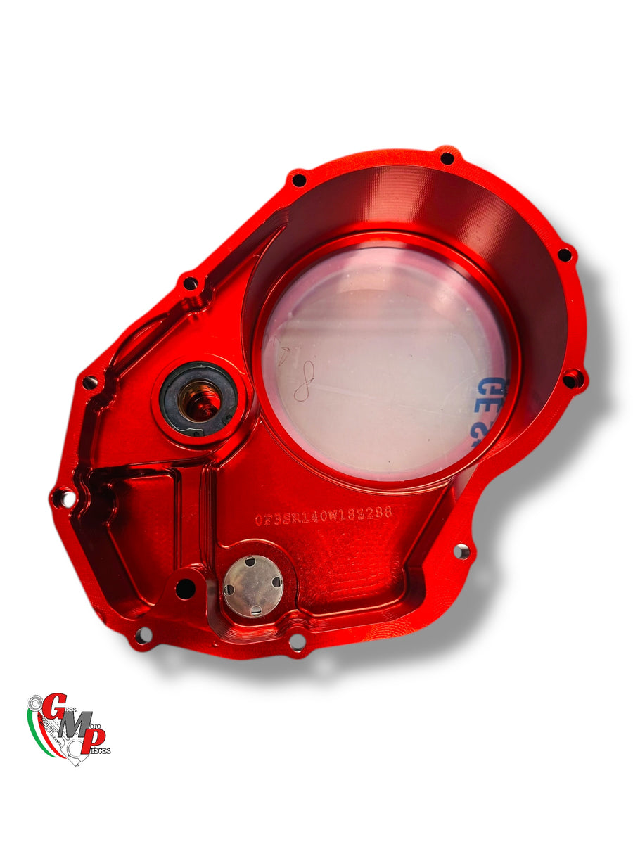 Carter d'embrayage taillé masse STM transparent Rouge NEUF - Ducati