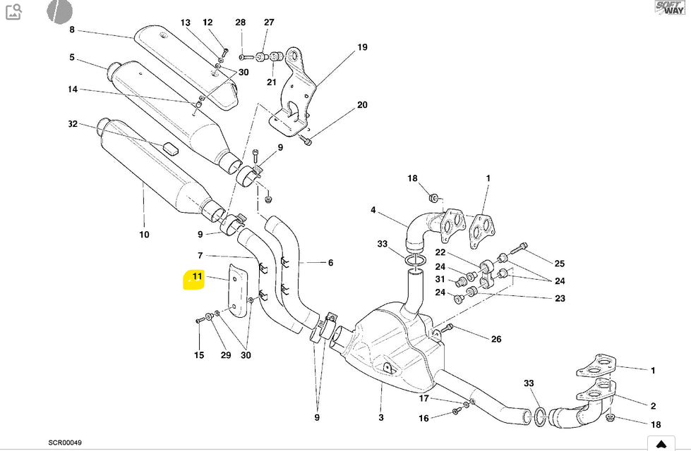Pare Chaleur Alu - Ducati