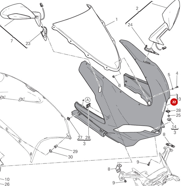 Sticker Emblème Tête De Fourche - Ducati
