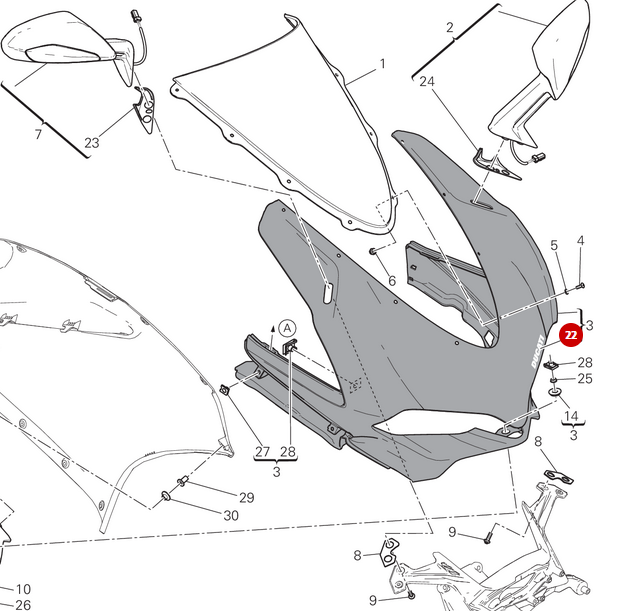 Sticker Emblème Tête De Fourche - Ducati