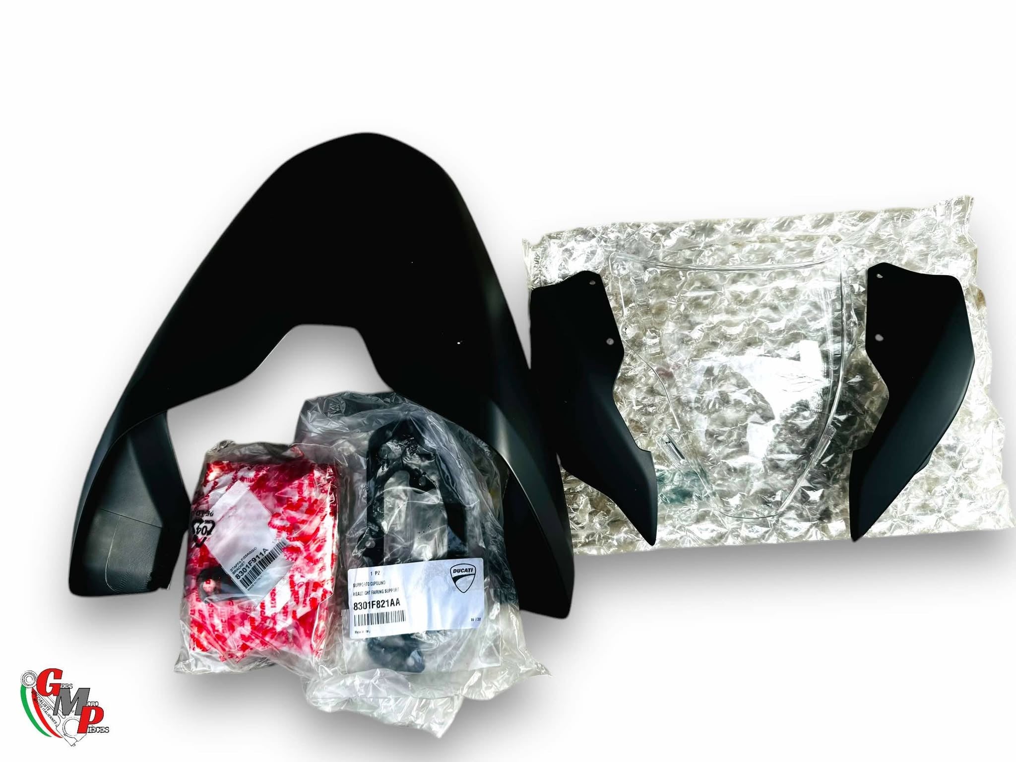 Kit + Neuf Capot de Selle et Tete de Fourche Noir - Ducati