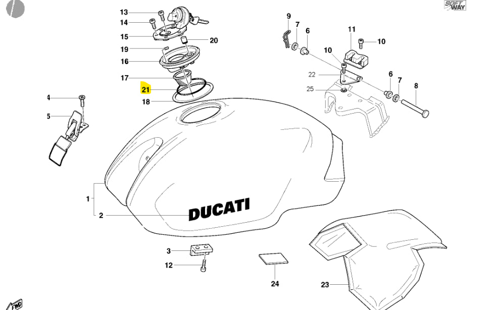 Joint torique pompe à essence NEUF - Ducati
