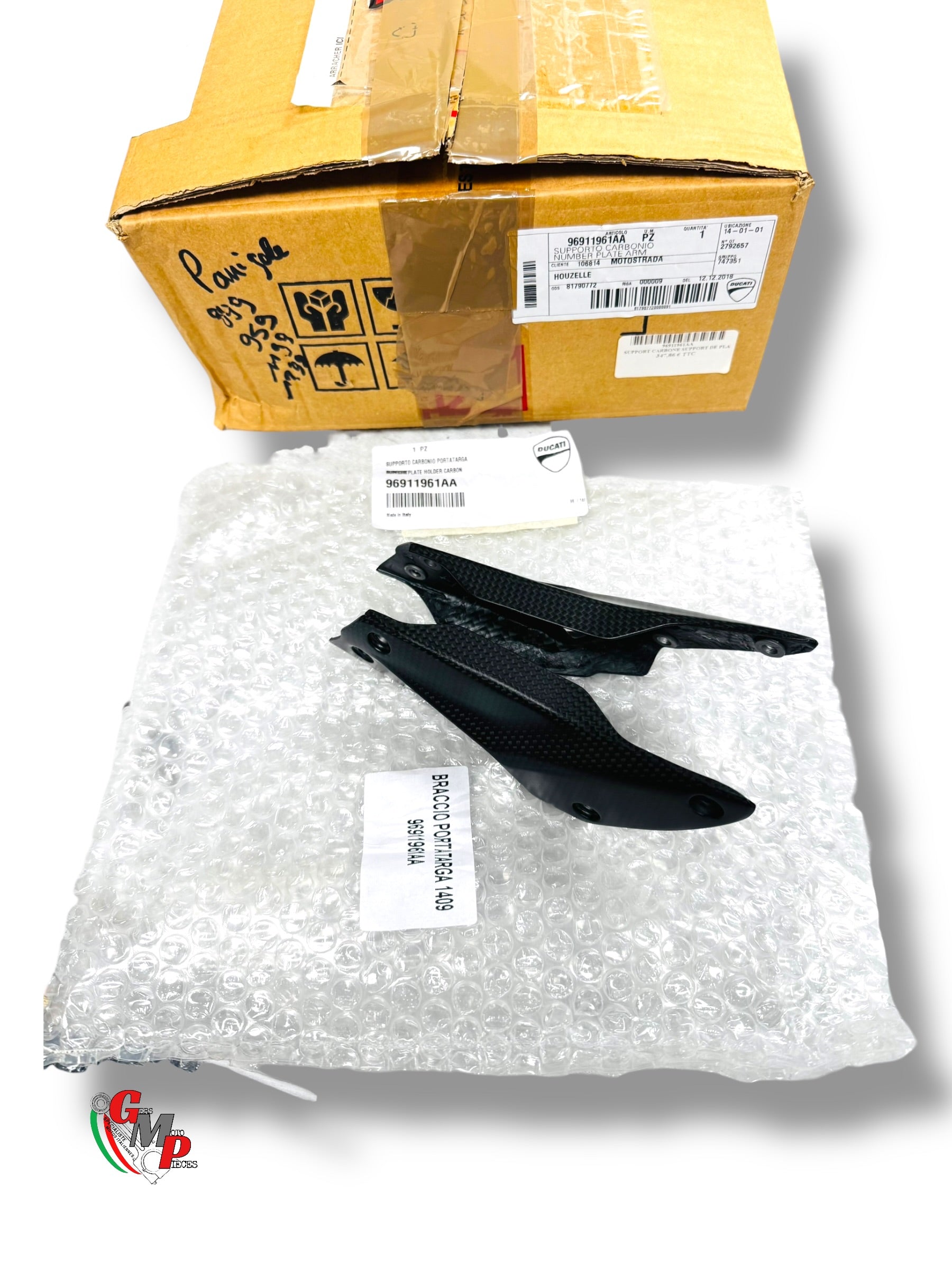 Habillage Carbone Support de Plaque NEUF - Ducati Performance