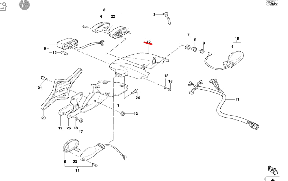 Bec de Canard Arrière NEUF - Ducati