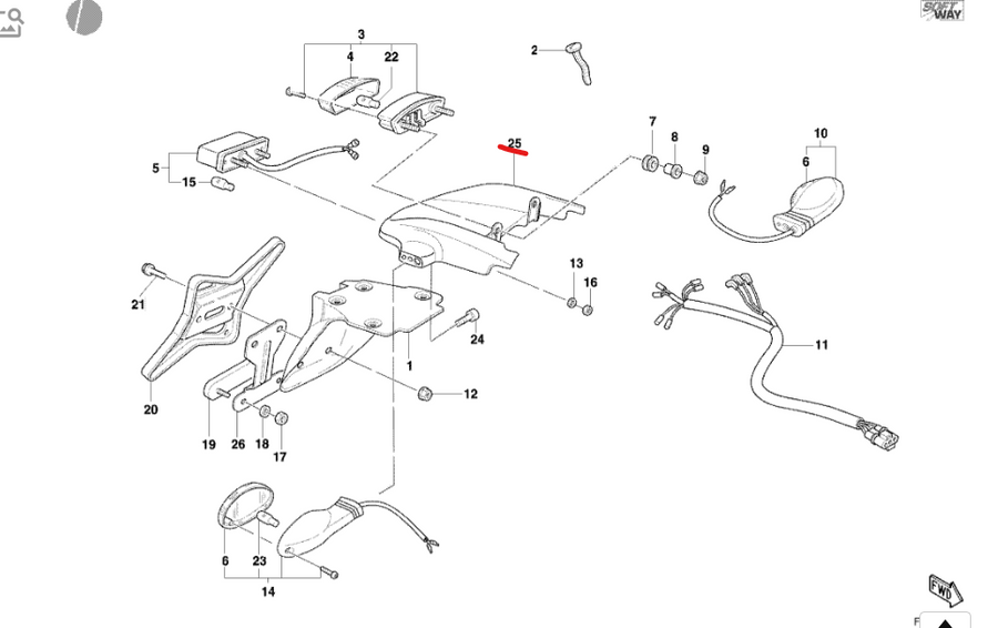 Bec de Canard Arrière NEUF - Ducati