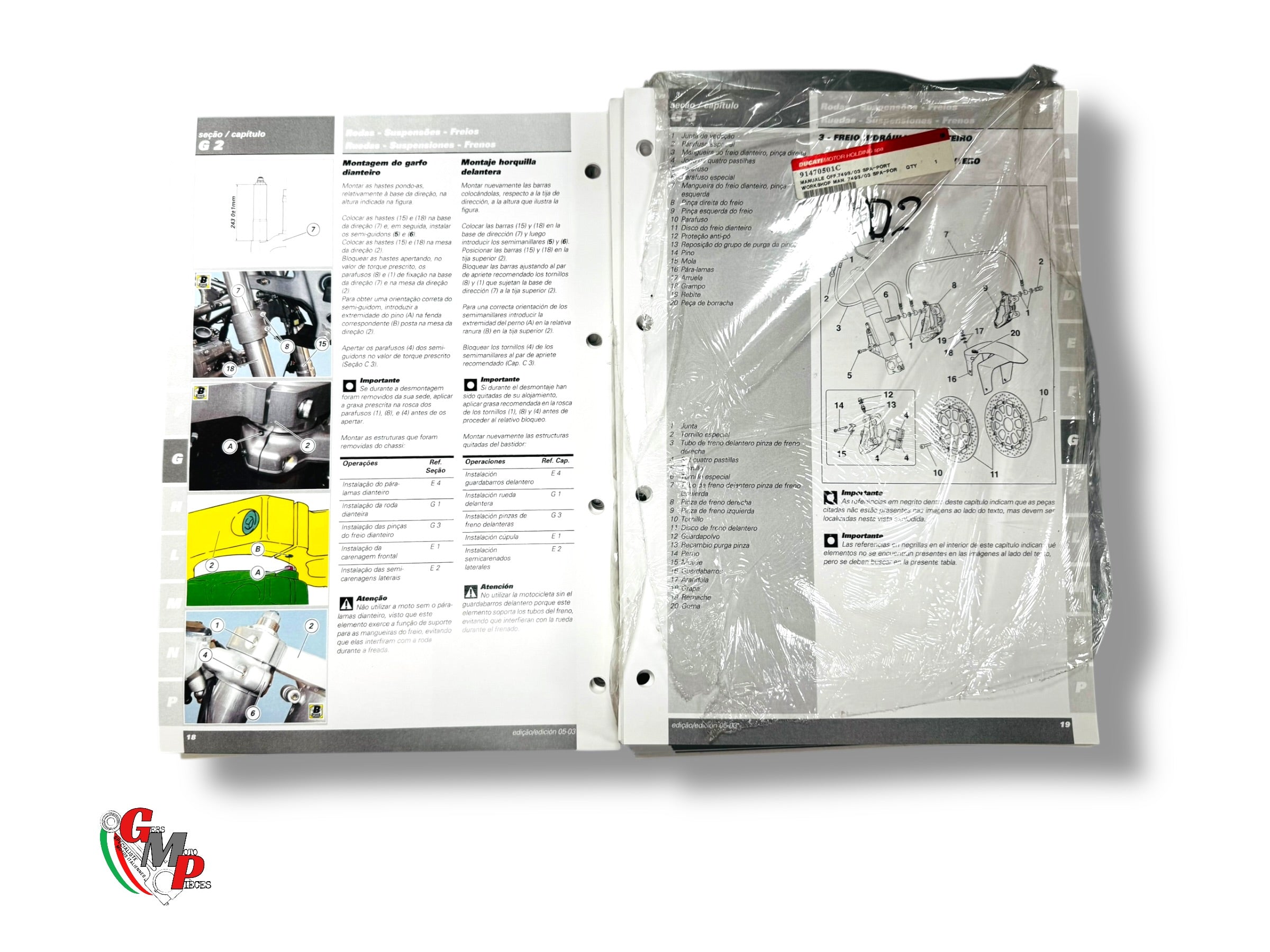 Manuel Atelier 749S 2003 Esp/por NEUF - Ducati