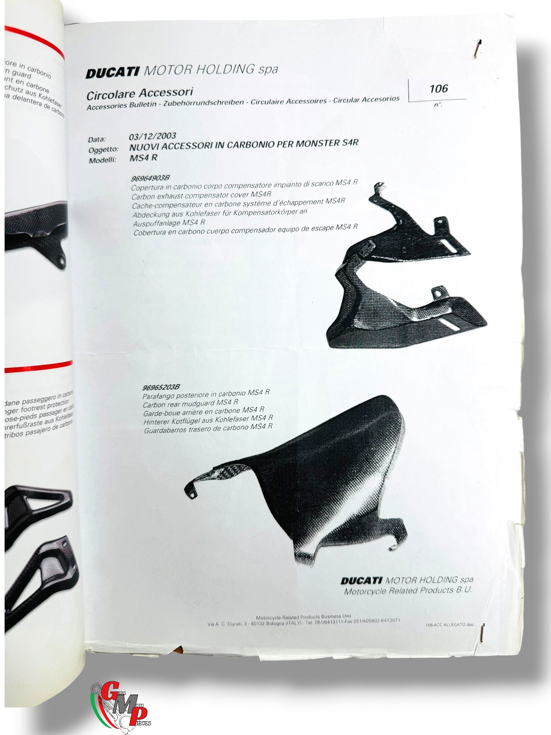 Kit Cache Catalyseur Carbone NEUF - Ducati Performance