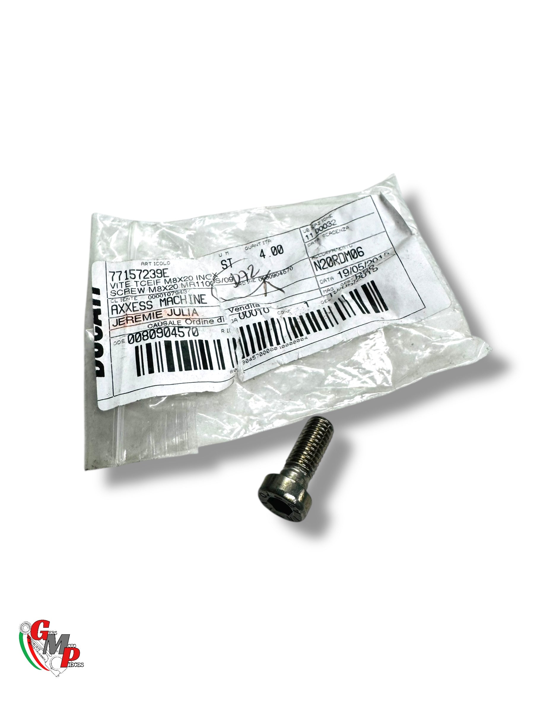 Vis Tceif M8X20 Fixation Support Echappement NEUVE - Ducati