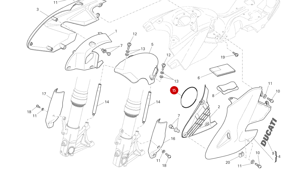 Joint intérieur de carénage NEUF - Ducati