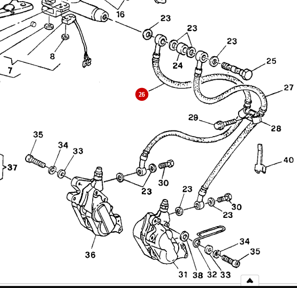Durite droite de frein avant NEUVE - Ducati