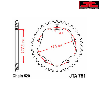 Couronne JT SPROCKETS acier standard 520 NEUVE - Ducati