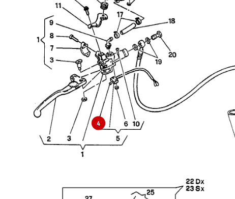 Pion poussoir capteur stop frein avant NEUF - Ducati