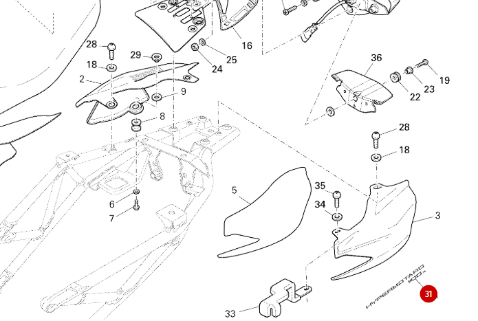 Sticker carénage arrière NEUF - Ducati