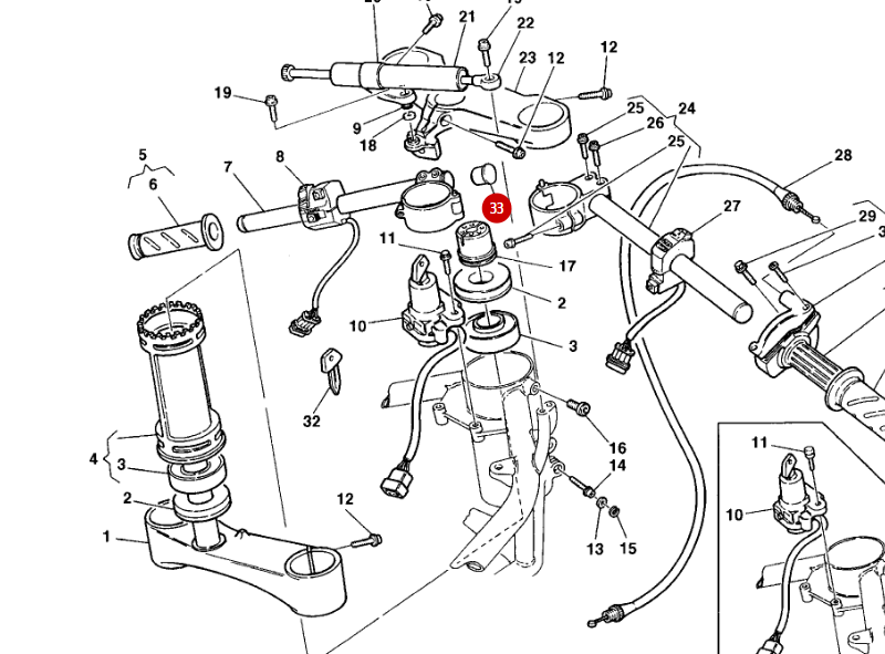 Embout de guidon coté intérieur du tube - Ducati
