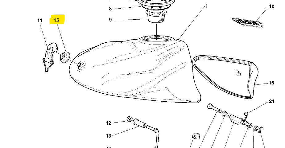 Pion accroche fixation de réservoir - Ducati