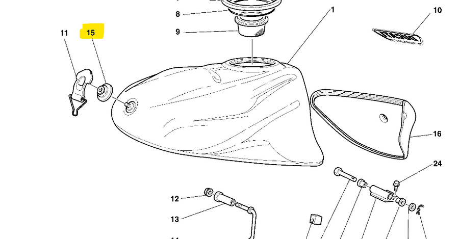 Pion accroche fixation de réservoir - Ducati