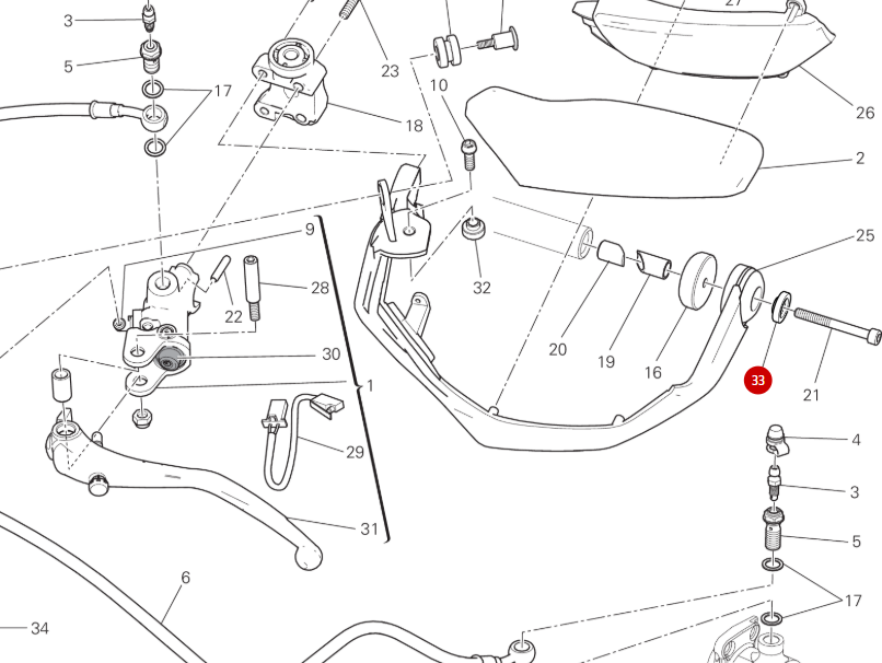 Entretoise guidon NEUVE - Ducati