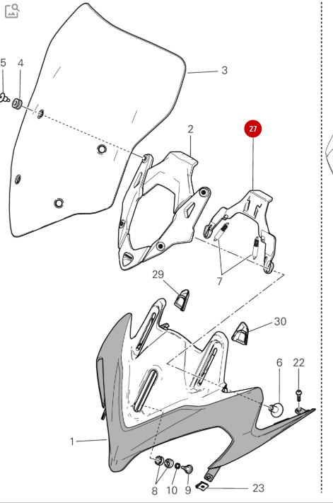 Support tête de fourche - Ducati