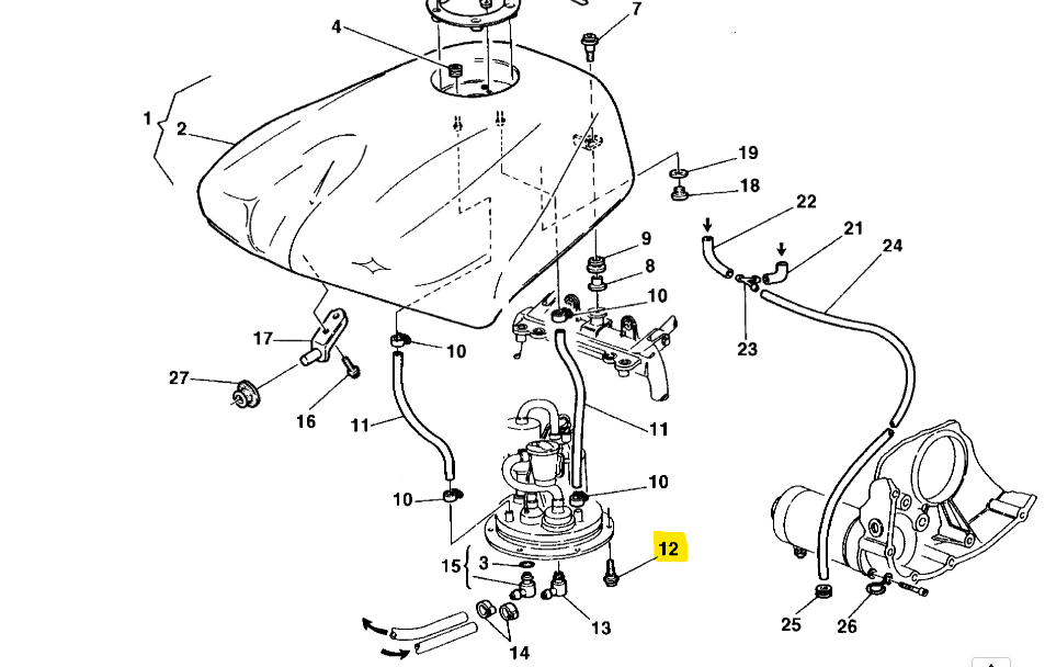 Vis fixation pompe à essence - Ducati