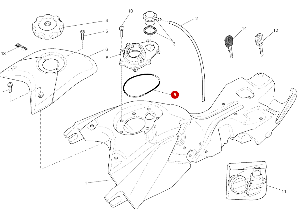 Joint torique trappe à essence NEUF - Ducati