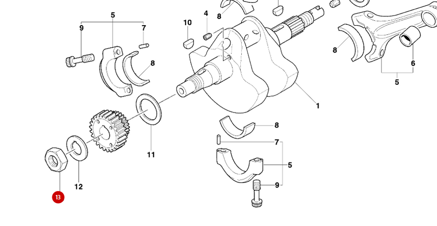 Ecrou pignon primaire NEUF - Ducati