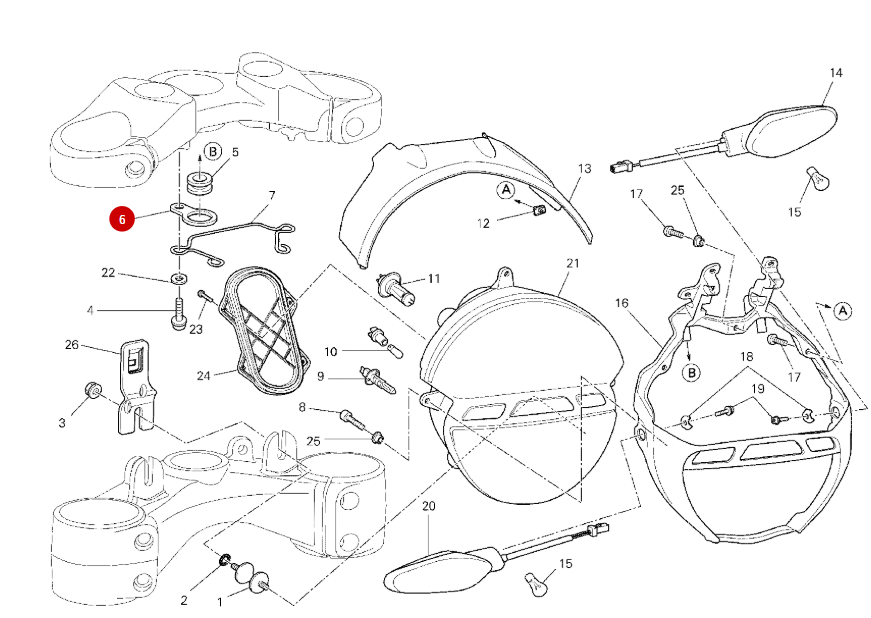 Support Feu Avant NEUF - Ducati