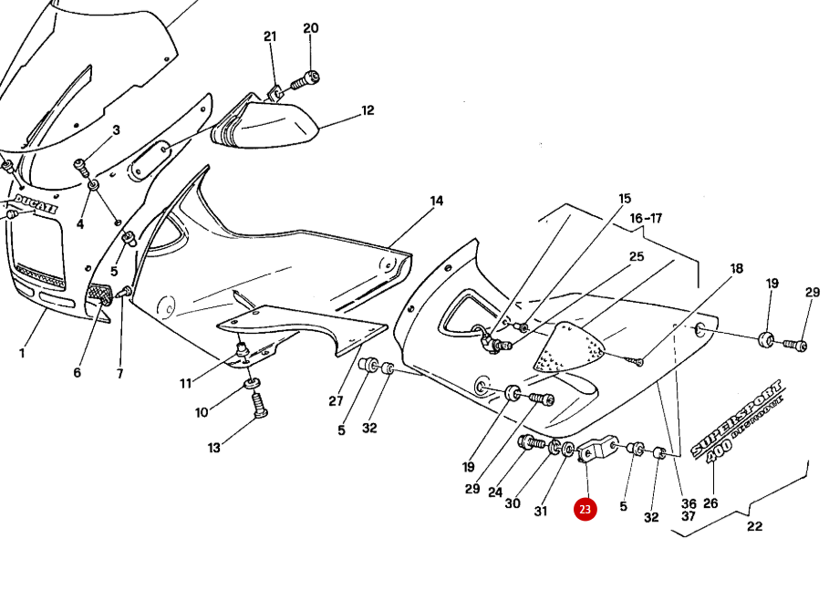 Equerre Carénage NEUVE - Ducati