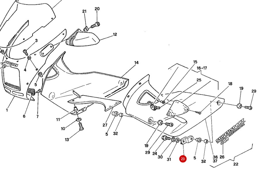 Equerre Carénage NEUVE - Ducati
