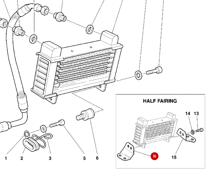 Support Radiateur Droit NEUF - Ducati