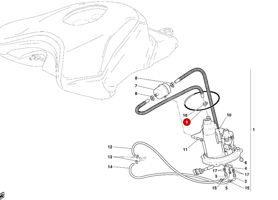 Joint Torique Pompe Essence NEUF - Ducati