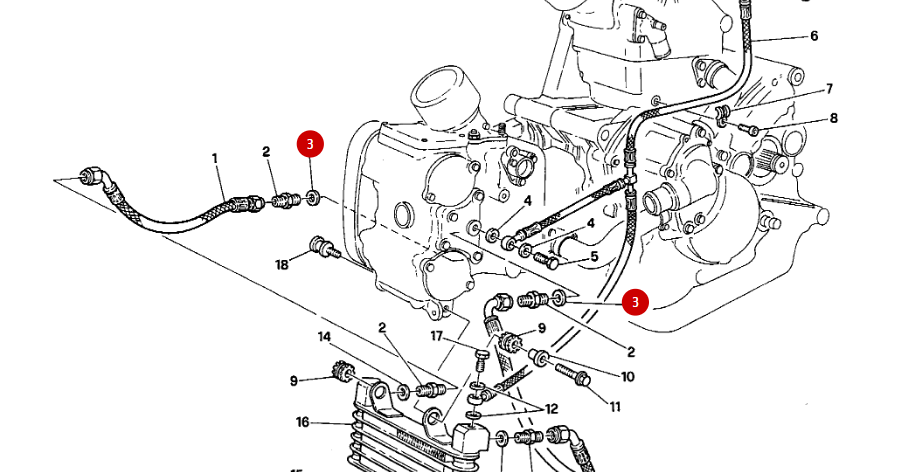 Joint Aluminium Raccord Durite Huile NEUF - Ducati