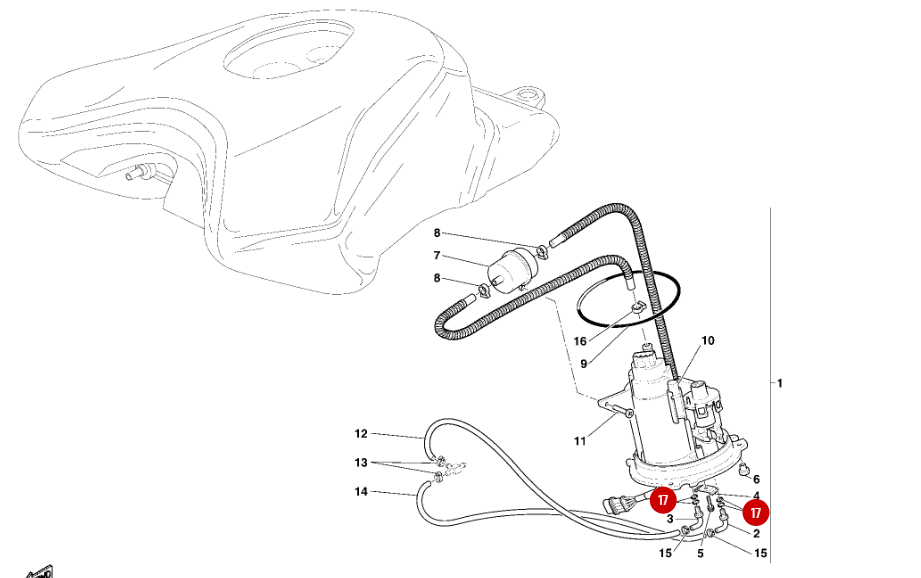 Joint Torique Pompe Essence 13.5-9.5X2 NEUF - Ducati