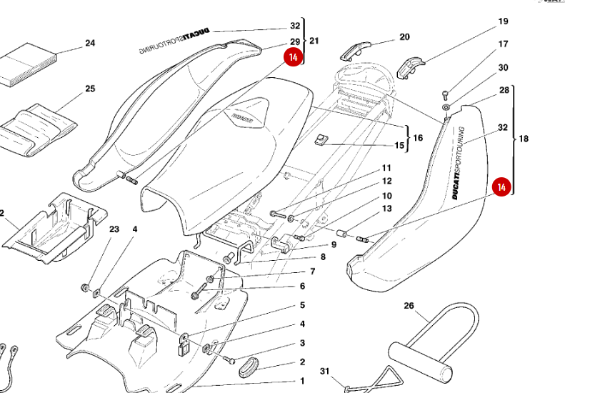 Insert Carénage NEUF - Ducati